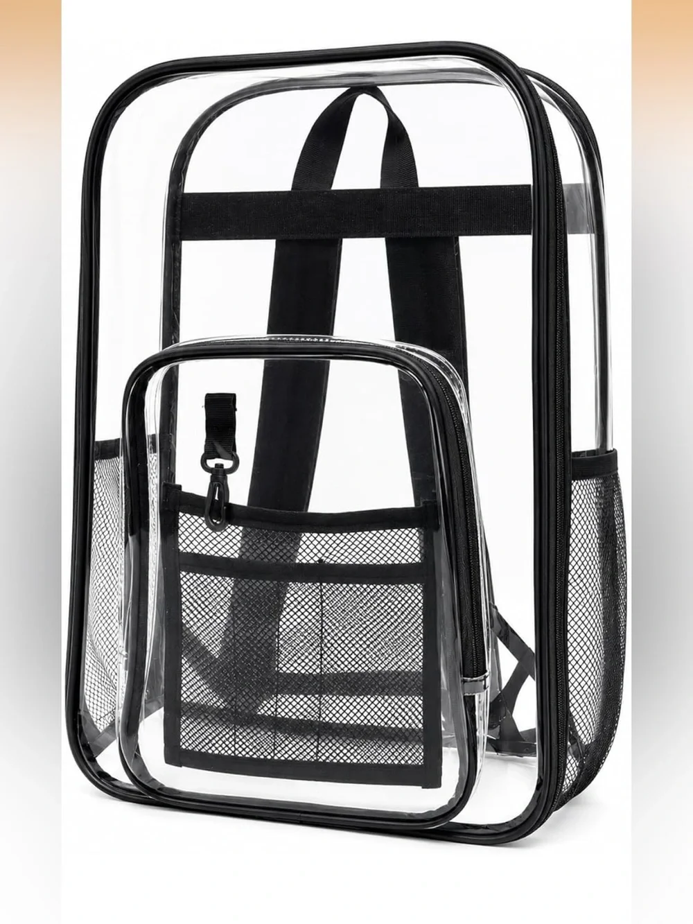 New In Package! Clear Black PVC Backpack